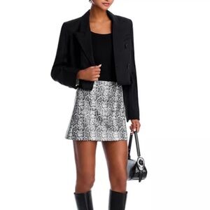 Alice + Olivia Elana Faux Leather Mini Skirt in Animal Print